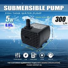 Bomba de acuario sumergible multipotencia 3W-25W | Flujo ajustable para agua salada/agua dulce | Ultra silenciosa | Eje cerámico | Impermeable - 25W - Ver 9