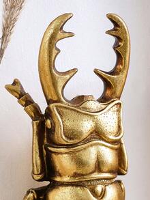 1PC Gold Stag Beetle Shaped Decorative Hanging Ornament, European Vintage Insect Relief Wall Decor, Bohemian Style Animal Resin Wall Hanging, Entryway 3D Pendant, Stag Beetle Ornament, Artistic Wall Decor, Gilded Beetle Figurine, Palace Wall Decor, Suitable For Bedroom, Living Room Background Wall Decoration, Study Wall Hanging, Photography Background Prop, Niche Artistic Style Soft Furnishing, Insect Shaped Pendant, Gift Present - Gold - View 11