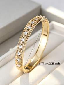 1pc Vintage Style Bracelet, Lace Pattern Rhinestone Inlaid Design, Luxury Elegant Bracelet - Bracelet - View 4