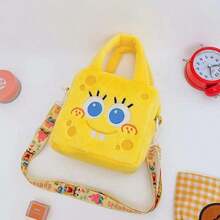SpongeBob SquarePants Túi xách hoạt hình SquarePants 1 chiếc, túi đựng mỹ phẩm, túi đeo chéo cỡ lớn dễ thương, túi đeo vai phù hợp đựng nhiều loại mỹ phẩm, túi thời trang, dễ thương, Kawaii, túi đi biển - Nhiều màu - Xem 7