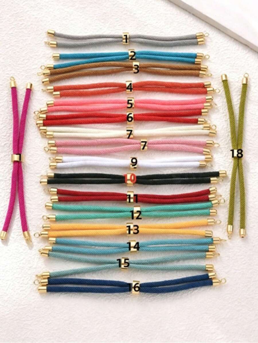 1pc Colorful Lucky DIY Bracelet, Braided Double-Loop Bracelet Accessory Suitable For Connector, Pendant, Bracelet - Multicolor - View 1