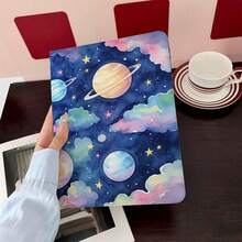 1 件装水彩星系与粉彩行星印花平板电脑保护套，兼容 iPad，通用智能保护套，兼容 iPad - 兼容 iPad Air 6/5/4、10 (10.9 英寸)、iPad Pro 2024/M3/A16 2025 - 优质保护套，适用于工作、旅行和居家使用，兼容 Galaxy Tab A8/A9+/S6 Lite/S7/S9 FE+/S10+、小米平板电脑 5/5 Pro/6/6 Pro/7/7 Pro/6S Pro、OPPO 平板电脑、华为 MatePad、vivo 平板电脑、荣耀平板电脑、联想小新平板电脑 - 彩色 - 查看 3