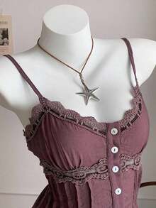 Top de mujer de unicolor, adecuado para el verano - Marrón - Ver 7