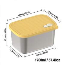 304 Stainless Steel Food Container, Stackable Refrigerator Sealed Fresh-Keeping Box, Fruit And Vegetable Meat Storage Box With Lid, Large Capacity Food Preservation Box, Suitable For Kitchen Food Storage And Organization - Multicolor - View 20