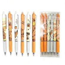 Bolígrafos de gel borrables con diseño de capibara, punta extra fina de 0.5mm, tinta azul retráctil, secado rápido, bolígrafos de rodillo ligeros con borrador incorporado para papelería de oficina - Multicolor - Ver 10