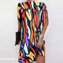 Vestido corto bohemio de verano para mujer, minivestido de manga corta con cuello en V, estampado Vintage de flores, holgado, elegante, para vacaciones en la playa - 24 - Ver 5