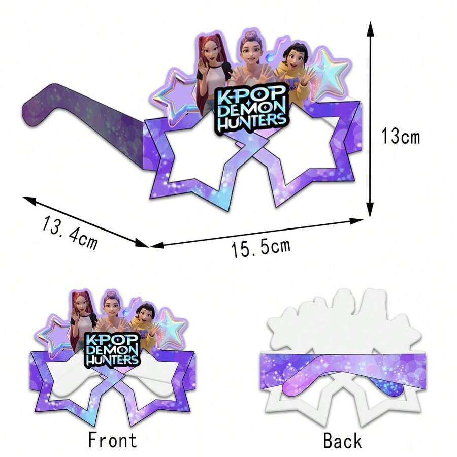 Hasbro Set de 8 máscaras faciales de media cara con diseños de personajes de dibujos animados del grupo femenino de K-pop "Witch Squad" para fiestas, disfraces y maquillaje, estilos aleatorios para fans - Multicolor - Ver 1