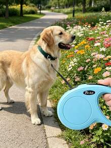 1pc 3 Meters(S)/5m(M) Private Label Solid Color Pet Leash, Retractable Dog/Cat Walking Lead, Pet Traction Rope For Outdoor - Multicolor - View 4