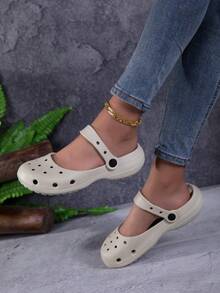 Women's Breathable Non-Slip Soft-Sole Slide Sandals, Slip-On, Suitable For Beach, Outdoor, Comfortable Foot - Apricot - View 1