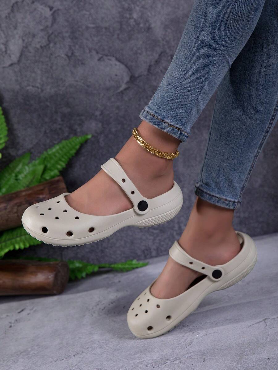 Women's Breathable Non-Slip Soft-Sole Slide Sandals, Slip-On, Suitable For Beach, Outdoor, Comfortable Foot - Apricot - View 1