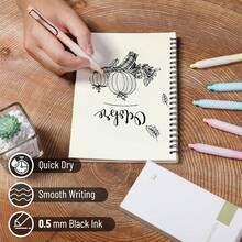 Mr Pen- Retractable Gel Pens, 6 Pack, Black Ink, Pastel Barrels, Fine Point 05 Mm, Fast Dry, Smooth Writing, Cute Gel Ink Pens For Drawing, Journaling, Writing Planner And School Supplies - White - View 3