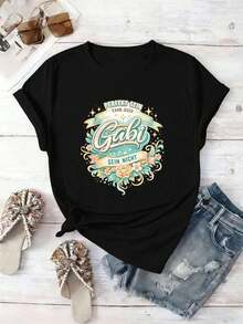 Dam-T-shirts - Svart - Visa 2