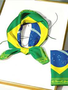 1 chiếc khăn bandana/khăn trùm đầu mềm mại và thời trang họa tiết cờ Brazil, thiết kế "Ordem E Progresso" (Trật tự và Tiến bộ), thoáng khí và thoải mái để sử dụng hàng ngày, đi chơi, tụ họp, hoạt động ngoài trời, kỳ nghỉ, những chuyến đi đường dài, phụ kiện thời trang cho mùa hè, bãi biển, du lịch. - Nhiều màu - Xem 6