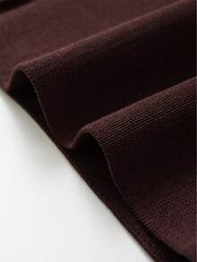 Áo khoác cardigan dệt kim tay cánh dơi màu trơn thường ngày - Cà phê nâu - Xem 7