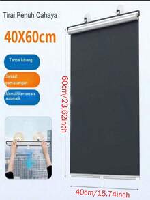Rèm cuốn năng lượng mặt trời không dây, không cần khoan, chống tia UV, rèm chắn sáng cho nội thất xe và cửa sổ nhà. - Rèm cuốn - Xem 12
