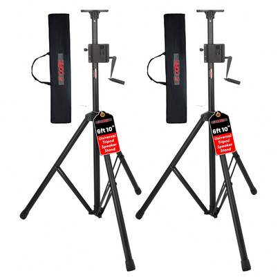  5 Core Speaker Stand Pair Crank Up Height Adjustable PA DJ Tripod Monitor Stands Heavy Duty W 35mm Insert