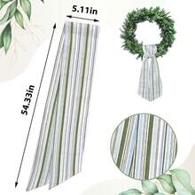 Ftuuo Wreath Sash For Front Door Colorful Seersucker Wreath Satin Sash Burlap Garland Ribbon Accessories For Wreath Yard Doorway Indoor Outdoor Bow Bridal Shower Home Decor,5.1 X 54.3 - ColorC - View 2