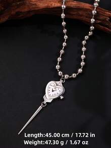 1 chiếc vòng cổ hạt cườm hình trái tim độc đáo, mặt dây chuyền hình đồng hồ và gai nhọn, trang sức quà tặng thanh lịch dành cho phụ nữ, phù hợp để đeo hàng ngày, trong các dịp lễ hội và tiệc tùng. - Nhiều màu - Xem 9