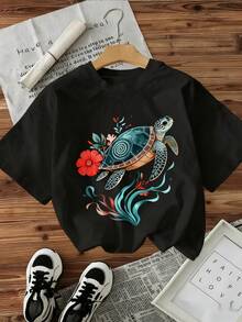 Plus Size T-Shirts - Black - View 1