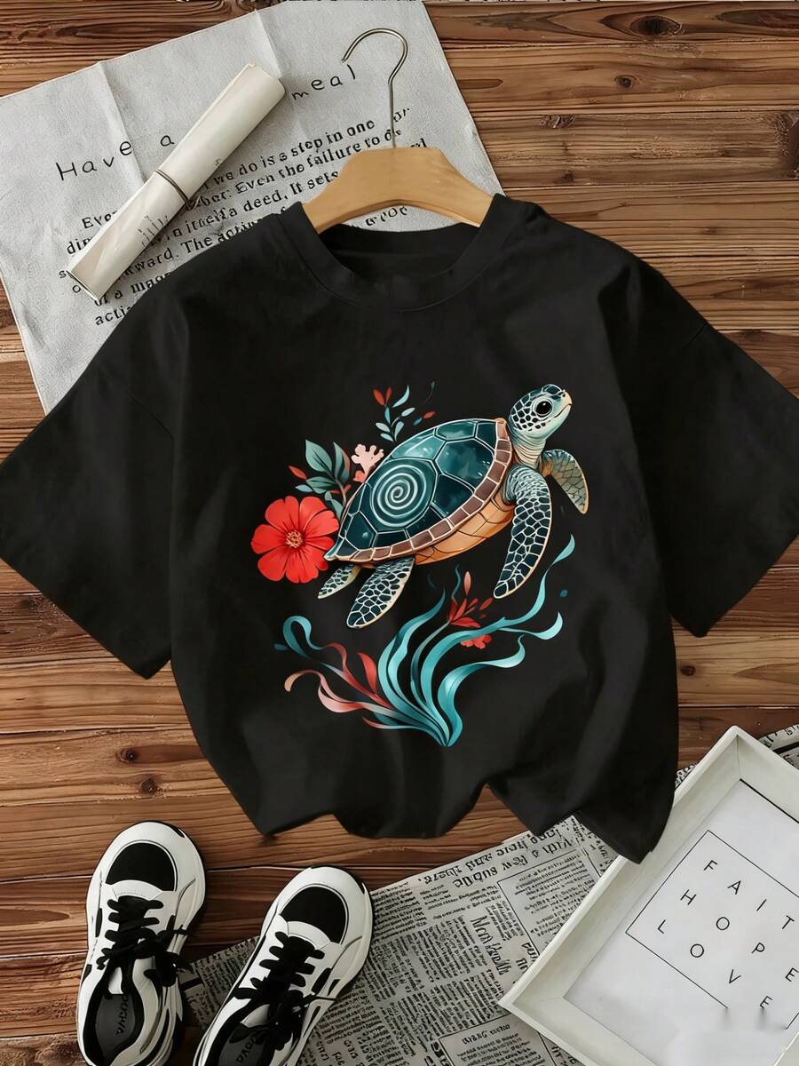 Plus Size T-Shirts - Black - View 1