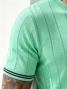 GRDR Men's Casual Lightweight Knit Short Sleeve Sweater - Mint Green - View 4