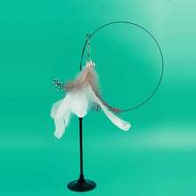 Juguete divertido para gatos, pluma esponjosa y colorida con campana, palo para gato con ventosa, juguete para gatitos, varita rompecabezas desmontable interactiva, suministros para gatos - Pluma Roja de Sucker - Ver 7