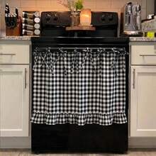 Handmade Oven Skirts, Oven Skirt Curtain For Door, Oven Curtain Tie Top, Farmhouse Kitchen Décor, Heat-Resistant, Effortless Install, Hide Clutter, For Oven,Dishwashers, Washing Machine (Meadow) - 骨牌 - 查看 10