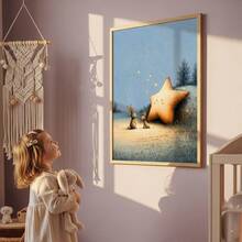 1/3pcs Moon And Deer Themed Kids Room Wall Art, Whimsical Fox Art Print | Dreamy Decor, Fairy Tale Rabbit Themed Kids Room Wall Art | Whimsical Starry Sky Wall Decor. Starry Sky Forest Themed Kids Room Decoration,Canvas Wall Art Posters For Room Home Decor Room Decor AestheticOptional Frame Room DecorRoom Decoration Stuff Wall Decor Bedroom Decor Baby Room Decoration Living Room Decor Office Decor - Multicolor - View 11