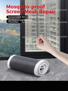1Roll Window Mosquito Net Repair Patch Tape, Self-Adhesive Mesh Patch For Holes, Anti-Mosquito, Waterproof, Easy To Cut & Apply, For Home Door Window Screen Fix - Window Screen Repair Subsidy - View 4