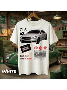24H Shipping From DE/FR/ES | Unisex CLS 63 White Auto Tee – CLS 63 Logo, Casual Crew Neck Design | Perfect For Car Enthusiasts, Auto Shows & Driving Events | Collectible Driving Gear - 1 Piece Of Picture Color - View 3