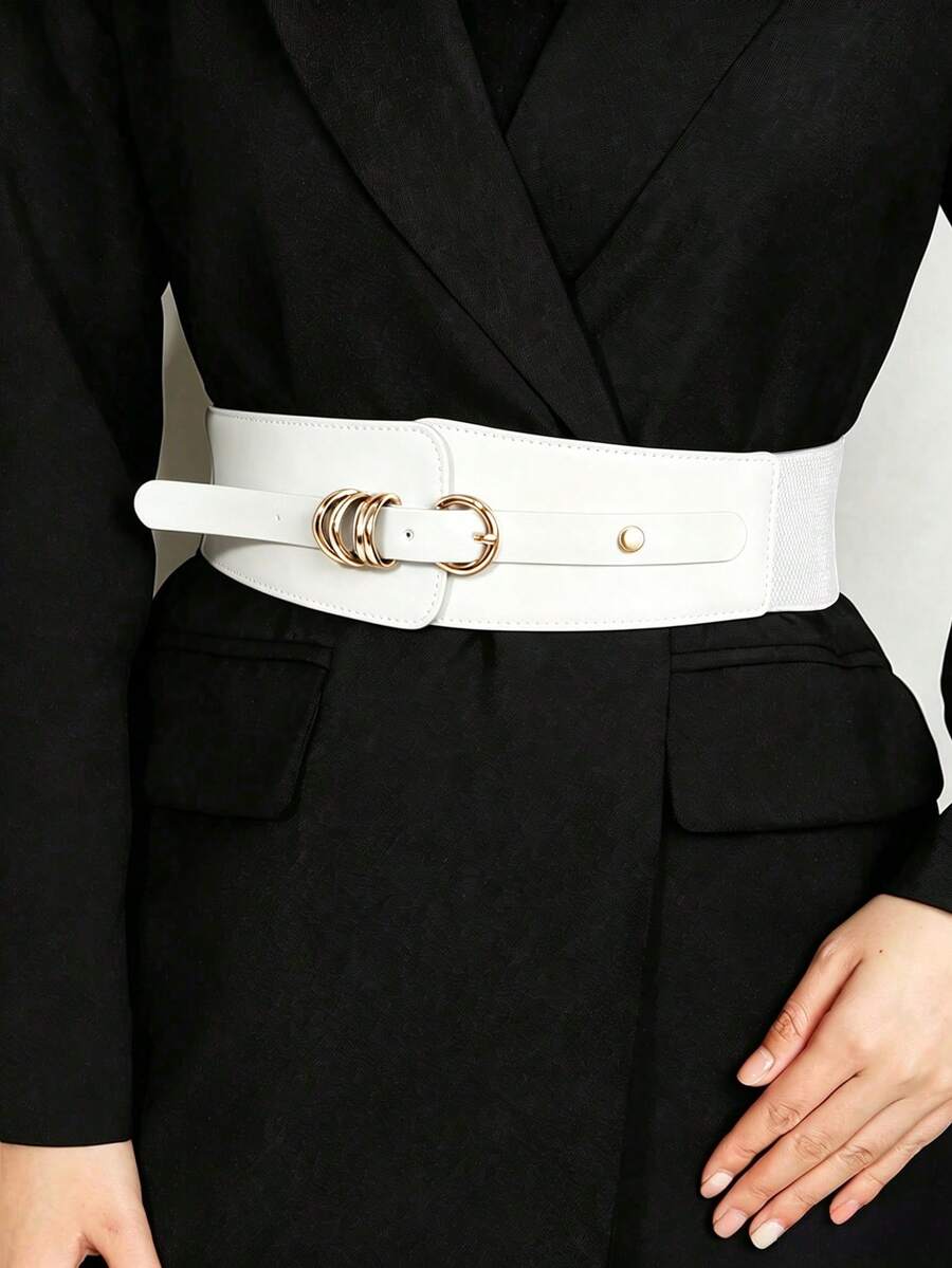 1件装女士街头风白色复古配饰时尚可调节腰带，适合万圣节派对或日常穿着