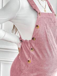 Monos informales de maternidad ajustables con elástico de color marrón - Rosa - Ver 6