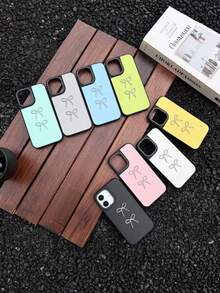 Vitality Bow Anti-Slip Shockproof Phone Case, Suitable For IPhone 17/16/15/14/13/12 Pro Max, Compatible With Wireless Charging, Personalized Protective Case - Black - View 3