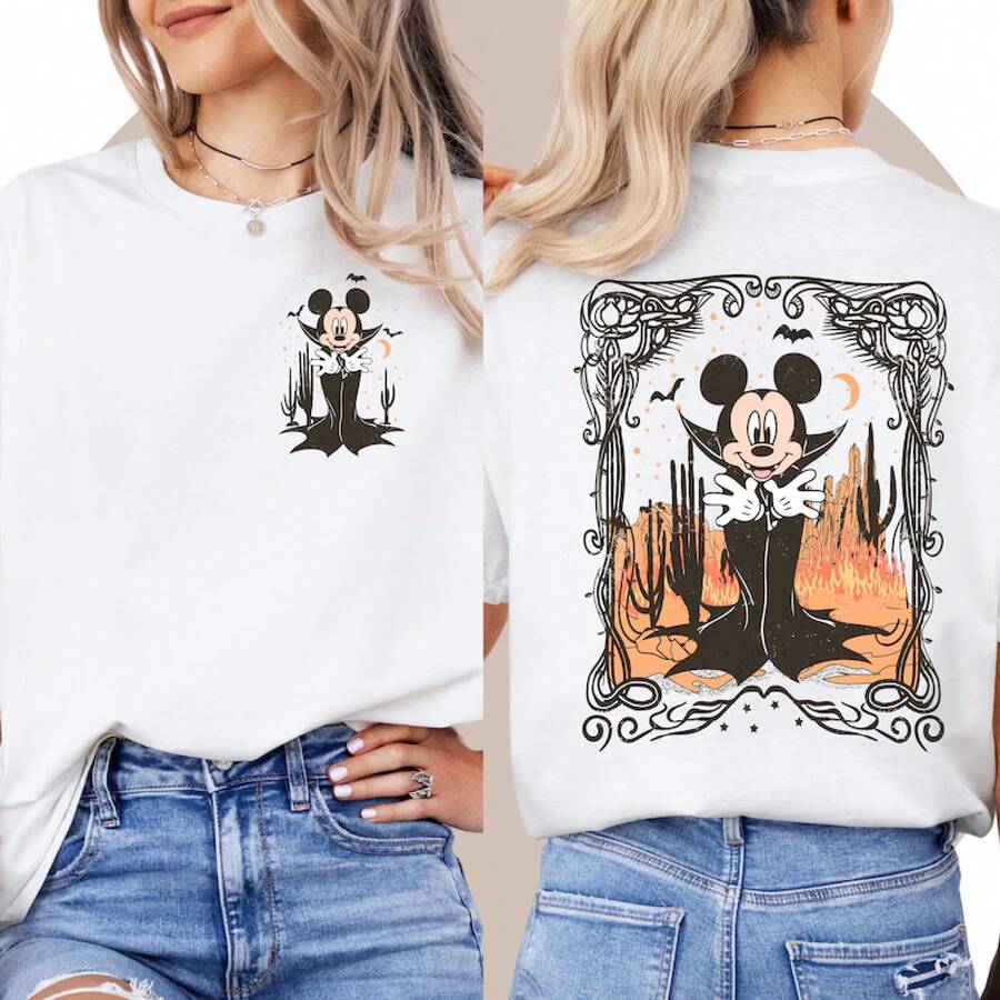Retro Mickey Halloween Shirt, Vintage Disney Tee, Minnie Ghost Shirt, Halloween Party 2025, Cozy Fall Style--Disneys Disneyland Paris The Magic Kingdom Disneyesque The House Of Mouse Mickey Mouse Empire Modest Summer Outfits Take That T Shirt Summer Coord Tops For Women Summer Summer Clothes Women Summer Clothes Summer Tops Summer Tops Women Summer Co Ord Summer Top Summer Outfits White Top Black Top Holiday Outfits For Women  Tops For Women Summer Holiday Gifts Valentine's Day Gifts Earth Day Gifts Oktoberfest Gifts Summer Bank Holiday Gifts - 白色 - 查看 1