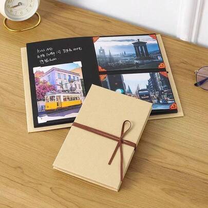 6-Inch Photo Postcard Storage Album, Folding Photo Album, Card Folding Album, Khaki Accordion Book, Folding Book, 3D Book, Handmade DIY Couple/Friend Creative Commemorative Photo Album, Birthday Gift, Easter Gift, Graduation Exchange Gift, Back To School Gift, Christmas, Valentine's Day, Thanksgiving, Children's Day Gift