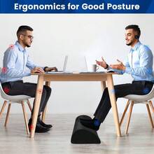 Black Foot Rest For Under Desk At Work, Office Desk Accessories With Soft Foam Washable Removable Cover, Foot Stool For Car Home Office To Support And Relax Ankles - Black - View 4