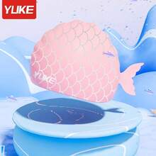 Yuke Mermaid Scale Silicone Swimming Cap, Suitable For Women And Men, High Elasticity Waterproof Swimming Cap With Ear Cover And Long Hair Coverage, Cute Fish Scale Print, Keeps Hair Dry, Durable For Pool And Beach Water Sports In Summer - Multicolor - View 10