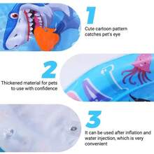 Alfombra de juego de agua sensorial para gatos con peces, cama de agua inflable gruesa, juguete sensorial para perros y mascotas, diversión interactiva - Modelo C con bomba - Ver 3