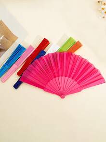 1 pieza Abanico de mano portátil de plástico, adecuado para decoración de bodas chinas/japonesas, plegable, regalo minimalista, aplicable para fiesta, boda, celebración, decoración del hogar, regalo, utilería para actuaciones; adecuado para manualidades, tema de fiesta o diseño único - Multicolor - Ver 4