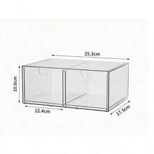 Caja de almacenamiento de escritorio de gran capacidad y estilo cajón, transparente de acrílico. Adecuada para almacenar cosméticos y mascarillas faciales. Se puede usar para apilar cajas de almacenamiento de lápices labiales, organizadores de papelería de oficina. Aplicable para la sala de estar, el comedor, la cocina, el dormitorio, la oficina. Adecuado para la oficina, el hogar, las reuniones familiares, las bodas y las celebraciones festivas. - transparente - Ver 9