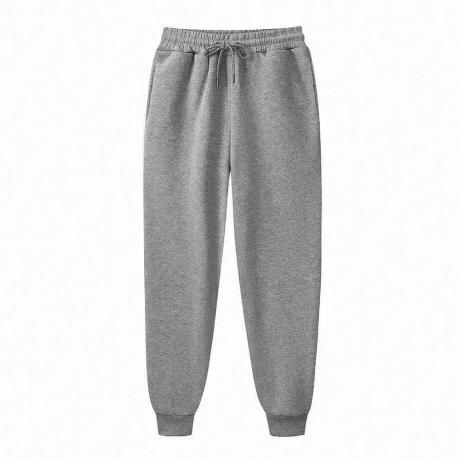 Pantalones de chándal informales para hombre, pantalones deportivos para correr, entrenamiento, gimnasio, trotar, pantalones largos para mujer, pantalones sueltos con cordón, moda en 11 colores - Gris - Ver 1