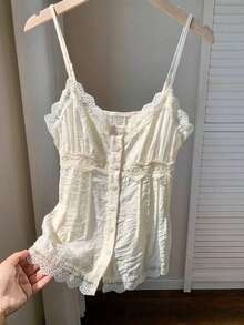 Top de mujer de unicolor, adecuado para el verano - Albaricoque - Ver 9