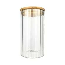 Pote Hermético De Vidro Borossilicato Liége Canelado 700ml - Transparente - Visão 2