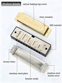 Kèn harmonica 10 lỗ chất lượng cao, giọng C - Hộp đựng cứng cáp, bền chắc, được đánh bóng - Thích hợp cho người mới bắt đầu, người chuyên nghiệp và làm quà tặng Halloween/Giáng sinh. - Một kích cỡ phù hợp cho tất cả - Xem 7