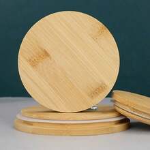 Set Of 7 8cm Reusable Airtight Glass Storage Lids For Bamboo Lids - 7 piezas por juego - Ver 11