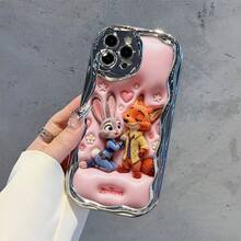 Officially Licensed Disney Zootopia Nick Wilde And Judy Hopps Phone Case, This Protective Phone Case Features A Delicate Print Of Vivid Nick Wilde And Lovely Judy Hopps Standing Side By Side With Gentle Line Art And Soft Gradient Tone Layout, Decorated With Subtle City Silhouette And Faint Star Element Details Against A Clean Neutral Background, Made With Flexible, Durable TPU Material To Protect Against Everyday Scratches, Bumps, And Minor Impacts, With A Raised Camera Frame Printed With Subtle Decorative Letter Patterns For Extra Lens Protection, Slim And Lightweight Construction That Adds Minimal Bulk And Fits Easily In Pockets And Bags, Compatible With IPhone 17, 16, 15, 14, 13, 12, 11 Pro Models, Making It A Charming Choice For Zootopia Character Fans And Disney Lovers, Ideal For Birthdays, Holidays, Or Any Special Occasion To Surprise Family And Friends. - Bạc - Xem 5