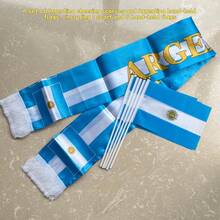 1 Set Argentina/Brazil/Colombia Cheerleading Scarf And Hand Waving Flags, Including 1 Scarf And 5 Hand Flags, Football Match Accessories - Suitable For Events, Parties, Business, Sports, Festivals, Home Decor, Outdoor Decor - A - View 4