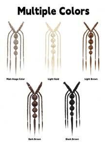 Braided Hair Extensions For Women, Boho Hair Accessories With Beaded Bubble Braids And Long Strands, Clip-In Hair Extensions For Weddings, Parties, Festivals, Cosplay & Daily Hairstyles, Halloween - Multicolor - View 2