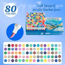 12/24/36/48/60/80/120 Colors Fashion Liquid Acrylic Marker Pens, With Personalized Soft Brush Tip, Suitable For Calligraphy, Painting And Coloring, Essential Watercolor Markers - School Supplies Markers, Great Gift For Boys/Girls Students, Back To School & Teacher Rewards - Acrylic Markers - View 20