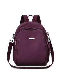 1 pieza Mochila casual de moda de cierre con cremallera de nailon de unicolor, adecuada para el uso diario, el trabajo, la escuela y las salidas de las mujeres, disponible en varios colores - Multicolor - Ver 4